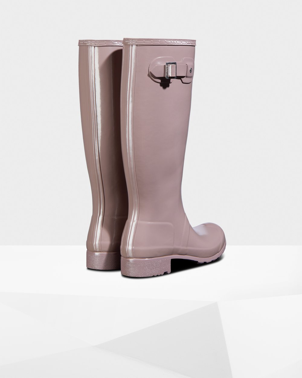 Botas de Lluvia Altas Hunter Mujer - Original Tour Foldable Gloss - Morados - XIHPRWZ-45